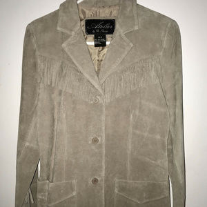 NWT Atelier WASHABLE Suede Fringe Jacket - Medium